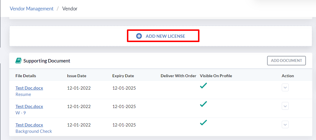 Add/Edit Vendor License – ValueLink Connect